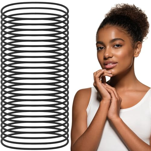Extra Große Haargummis 25 Stück Elastische Lange Xxl Haargummis Schwarz Big Zopfgummis Damen Rutschfeste Stirnbänder Für Dickes Lockiges Haar Und Dreadlocks Haargummi
