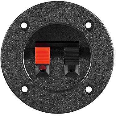 goobay Terminal - Bloque de terminales de 2 polos, color rojo y negro, redondo para montaje en inmersión