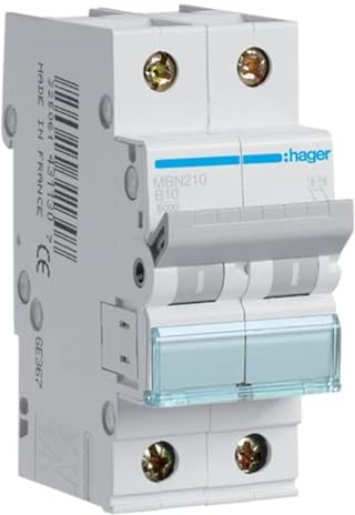 Hager MBN210 Leitungsschutzschalter 10A 2-polig 6kA B-Charakteristik (MBN 210)