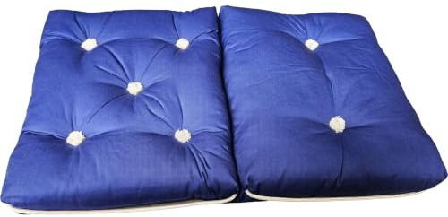 Seilflechter Tauwerk GmbH 2 x Kapok Kissen doppelt blau - 2er Pack - 2 Stück (ABB.ähnl.: 1 Hälfte hat nur 2 Knöpfe)