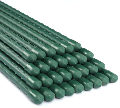 Tingyuan 25 Pack Garden Stakes 11mm x 120cm Plant Stakes Sturdy Plant Support