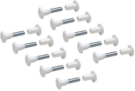 Metafranc Verbindungsschrauben 34 - 41 mm - M6 Gewinde - weiß - 10 Stück im Set - Ideal zum Verbinden von Möbelstücken / Möbelverbinder / Schrankverbinder / Möbelschraube / 361756