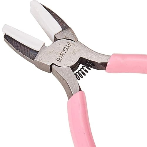 SUNNYCLUE 5,5 Zoll Doppel Nylon Backe Flachzange Mini Präzisionszange Wire Forming Biegewerkzeuge für DIY Schmuck Machen Hobby Projekte Rosa