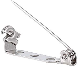 FTVOGUE 50 Stücke Bar Pins Brosche Sperren Zurück Sicherheit Fangen Rollen DIY Brosche Handwerk 20 25 32 38mm Silber(25mm)