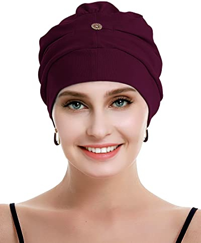 osvyo Baumwoll Chemo Kopfbedeckung für Damen mit Krebs und Haarausfall, Mütze aus Baumwolle, Leichte Kopfbedeckung, Versiegelte Verpackung
