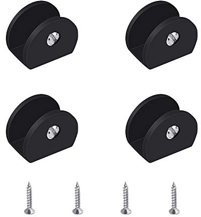 UFURMATE Morsetto in Vetro, 4 Pezzi Regolabili Clip per Mensole in Vetro in Lega di Alluminio, con Morsetto a Clip per Montaggio a Parete, Supporto in Vetro Nero, per Ripiani in Vetro Spesso 6-8 mm
