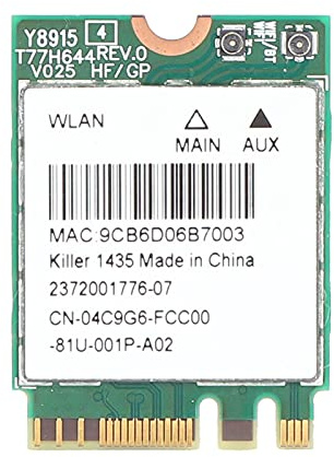 Netzwerkkarte Dual Frequency 2.4GHz/5GHz 867Mbps Wireless Adapter für XPS 13 9360 XPS 15 9550 XPS 15 9560 XPS 8920 Laptop