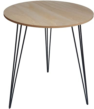 Meinposten Beistelltisch Couchtisch rund Holz Metall Tisch Nachttisch Holztisch Ø 40 cm