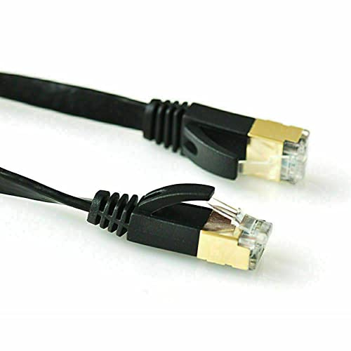 15M Cat7 Ethernet Cable High Speed RJ45 Internet Cable SSTP LAN Patch Cable 10Gbps 600MHz Pure Copper Network Cable for Router Modem Gaming PS5 Xbox Switch Home Office Internet Cafe Black Durable Cord