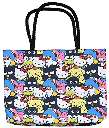 Hello Kitty and Friends Tote My Melody Keroppi Chococat Smoking Sam Aufdruck Tasche, mehrfarbig