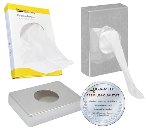 Hygienpåse 50 x 30 hygienpåsar plus dispenser för väggmontering väska PE