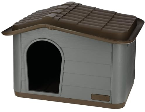 Kerbl Pet Casa para Gatos Paola Eco, Gris Verdoso/marrón, 60x51x41 cm, Cueva para Gatos, 100% plástico Reciclado, para Perros y Gatos