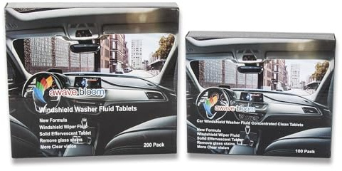 awave bloom 300 Pcs Windshield Washer Fluid Tablets,Wiper Fluid Concentrate,1 Pack Makes 300 Gallons.Window Glass Cleaner, Remove Glass Stains, Clear Vision. (Use With De-icer or Methanol for Winter)