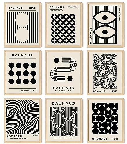 97 Decor Póster Bauhaus, decoración de pared moderna de mediados de siglo, arte geométrico abstracto, impresiones abstractas de pared Bauhaus, obras de arte Bauhaus de mediados de siglo, imágenes