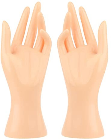 SM SunniMix Schaufensterpuppe Hand Modell, Mannequin Handmodell, Schmuck Hand Form Ständer, Hand Schmuck Halterung für Ring Halskette Armbänder, Hautfarbe Linke Hand + Hautfarbe Rechte Hand, 21.5cm