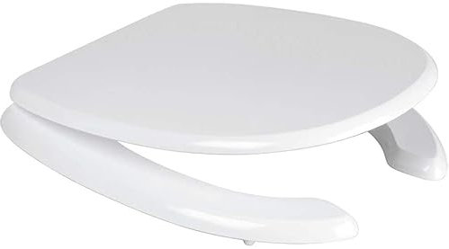 BS Copriwater AZZURRA DISABILI in Legno Bianco e Cerniere Cromate Lucide - Anatomico - Antibatterico - Facile da Pulire