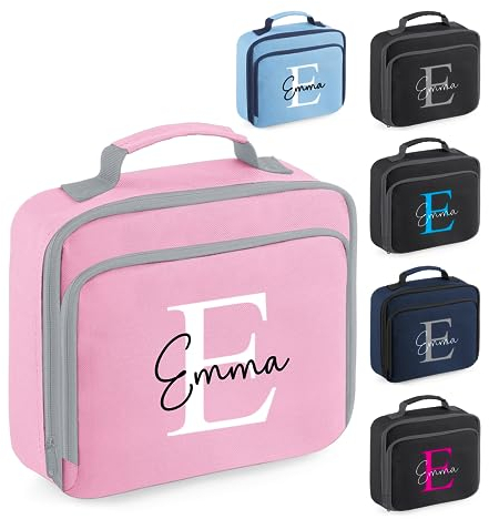 Chicken Craft Personalised Name & Initial Kids Lunch Bag - Choice of colours perfect for Boys or Girls - Custom Nursery/School Lunch Box - Insulated
