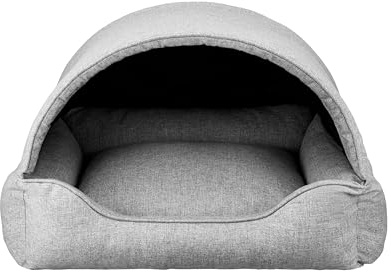 Bjird Hundebett & Hundehütte in einem - Hundehaus mit Dach für kleine und mittelgroße Hunde - Hundehöhle - Hundebox - Hundesofa - Bezug abnehmbar & waschbar - stabiles Hundekorb - 82x58 cm