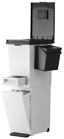 HEXEH Cubo de Basura Clasificación La basura puede gran capacidad con la tapa multifuncional bin de basura de bote de basura bin de basura estrecha papelera. Cubo de Reciclaje