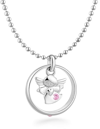 fish Kette Taufe Mädchen/Junge Silber/Gold Taufring Schutzengel Engel-Anhänger Halskette Kinder-Schmuck Tauf-Geschenk Geburt Tasche Karte und Geschenkbox Geschenk