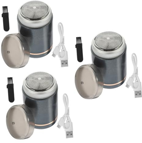 Beavorty 3 Sätze Rasierer Mann Bartschneider Männer liefert Rasierapparat Rasiermesser für den täglichen Gebrauch Reiseversorgung Aufladen Zubehör Urlaubsbedarf reisen Aluminiumlegierung