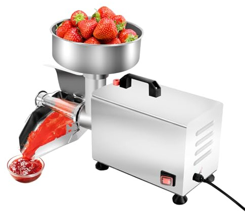 INPAITOO Tomato Strainer, 110V 450W Stainless Steel Food Press Sauce Maker, Commercial Electric Food Mill, Pure Copper Motor Food Strainer for Jam & Sauce,