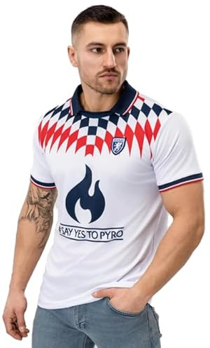 PGWEAR Retro Football Jersey SYTP (DE/NL/SE/PL, Alphanumerisch, L, Regular, Regular, Weiß)