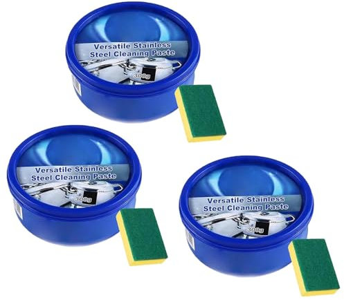Versatile Stainless Steel Cleaning Paste, Stainless Steel Clean Wax, Stainless Steel Cleaner and Metal Polish, Stainless Steel Cleaner for Pots and Pans (3Pcs)