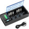 Palogreen Chargeur de Batterie Universel pour AA/AAA/SC/C/D/9 V NI-Mh/NI-CD et 9 V Li-ION - Batteries Rechargeables avec Fonction de décharge et Affichage LCD - Charge Rapide