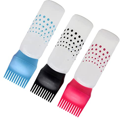 MERRYHAPY 3stücke Nachfüllbare Haarfärbeflasche Mit Kamm Für Salon Shampooflasche Aus Stabilem Material Gute Abdichtung Rutschfest Für Haarfarbe Shampoo Und Spülung