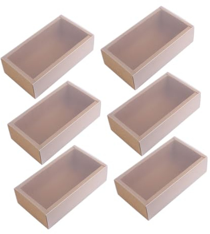 Beaupretty 6 Pièces Boîtes Boite Caisse D'emballage De Thé Contenants De Bonbons Boîtes De Cuisson Bijoux Tiroir Transparent Pour Bonbons Papier Kraft