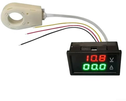 Feegow Pannello misuratore di corrente digitale DC 0-300 V – voltmetro amperometro Volt Amp display a LED – digitale impermeabile doppio display misuratore di tensione corrente (400 A)