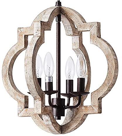 Lustre Rustique,Luminaire Pendentif Fermier Classique,Lustre orbe en Fer Vintage à 4 lumières Luminaires de Plafond Suspendus pour Salle à Manger Chambre à Coucher Salon Foyer