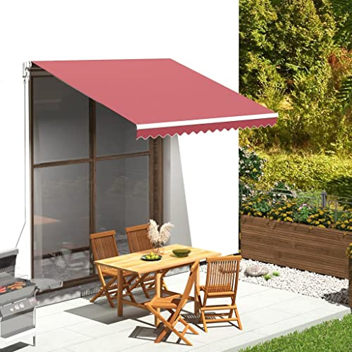 Annlera Telo di ricambio per tende da sole, per finestre, balcone o giardino, resistente ai raggi UV, colore bordeaux, 280 x 245 cm