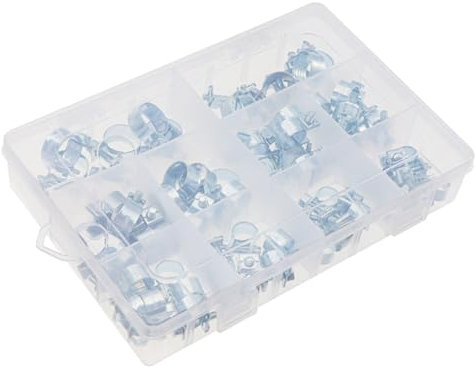 65Pcs Fuels Injections Hose Clamps Adjustable 7-18mm Hose Clip Assortment Clamps for Plumbing Automotive Mechanical