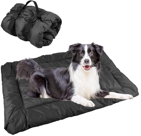 GOMETY Hundedecke für Unterwegs, 90 x 60cm wasserdichte Hundematte, Große Tragbare Hundebett Hundedecke Outdoor Faltbar Reisedecke