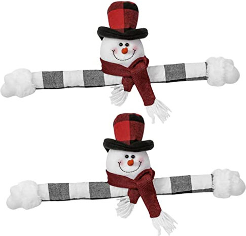 Garneck 2 Stück Schneemann Vorhang Raffhalter Mit Klettband Weihnachts Vorhang Schnallen Halter Dekoration Fenster Raffhalter Verschluss