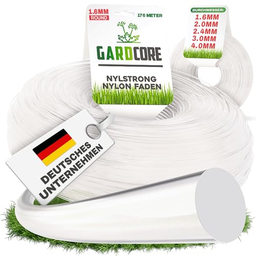 GARDCORE® Nylstrong Trimmerfaden [1,6mm | 176M] Mähfaden für Motorsense & Freischneider Faden | Der Allrounder Rasentrimmer Faden
