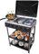Fornello a gas a 5 fuochi, fornello a gas naturale, da campeggio, per esterni, autoportante, con accensione manuale, nero, 2 5 KW per bruciatore, 64 x 44, 5 x 16 5 cm, per campeggio, cucina, viaggi