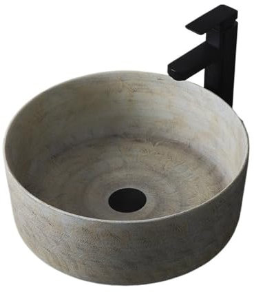 Xumh2024-3 Lavabo Salle de Bain Lavabo Rond à Poser for extérieur, Balcon, Salle de Bain, intérieur, lavabo rétro for la Maison Vasque à Poser