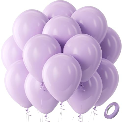 Gleemix 20 Stück Macaron Luftballons Lila Geburtstagsdeko, 10 Zoll Latex Lila Ballongirlande, Luftballons Pastell Helium für Geburtstag Girlande Babyparty Hochzeit Valentinstag Geschlecht Kommunion