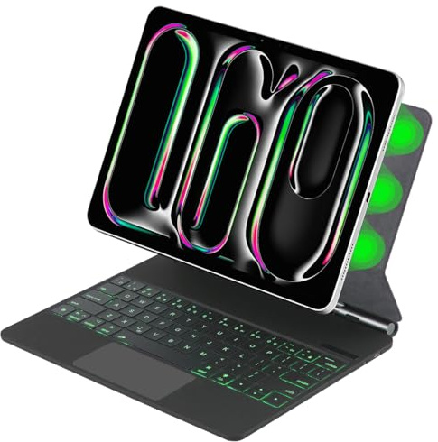 FIABANO Magic Keyboard per iPad Pro da 12,9 pollici (3a generazione/4a generazione/5a generazione/6a generazione), tastiera Bluetooth wireless | tastiera trackpad con supporto magnetico e display di