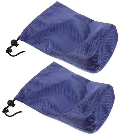 CONGARTENO Bolsa para Ropa de Chaqueta de Plumas Cordón Ajustable, de Tela Oxford, Tamaño Mediano, Color Azul Oscuro, 2 Unidades, Organizador Compacto para Viajes, Camping y Senderismo