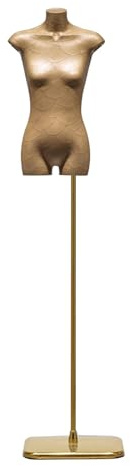 GUHPZA Die Schaufensterpuppe Wird Mit Einem Quadratischen Sockel Geliefert Und Ist Höhenverstellbar Von 66 Bis 90 Zoll. Sie Eignet Sich Ideal Für Die Schaufensterpräsentation.,Gold