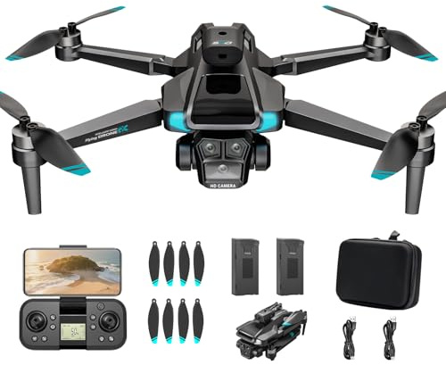LYHFPV Drohne mit 4K Kamera,40 Minuten Flugzeit, für Erwachsene und Anfänger,Faltbare WIFI Mini RC Quadrocopter mit Bürstenlosem Motor,Doppel kamera,Gesten-Selfie 3D Flip
