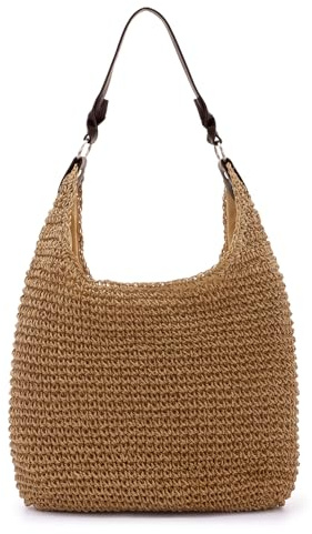 LHHMZ Straw Beach Bag for Women, Large Straw Hobo Shoulder Bag, Summer Beach Tote Handbag for Vacation Travel 2026