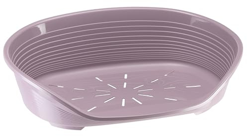 Ferplast – hundbädd – hundbädd i plast stor – 100% återvunnen plast – hundkorg – andningsbar och halkfri – Siesta Deluxe – 84 x 55 x h 28,5 cm, XL, VIOLET