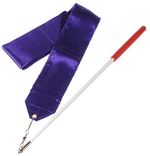 Gymnastikband / Tanzband für Rhythmische Sportgymnastik / Ballett, mit Stab, 4 m, violett