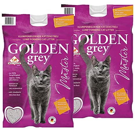 Golden Grey Master 2x14kg Babypuderduft + Silikat für Katzenbesitzer, Deutschland - Katzenstreu