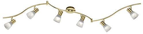 Trio Leuchten LED-Schiene Levisto in Messing matt, Glas alabasterfarbig weiß 871010608